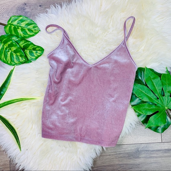 Forever 21 Tops - Forever 21 Purple Velour V Neck Tank Top